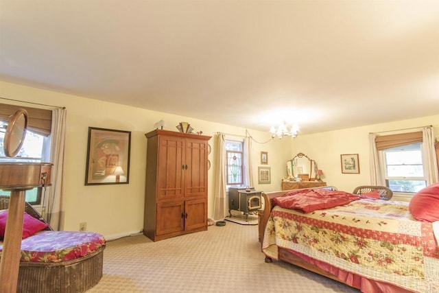 28831 Spruce Rd, Pine Valley, CA 91962 - bedroom featuring light colored carpet and a chandelier