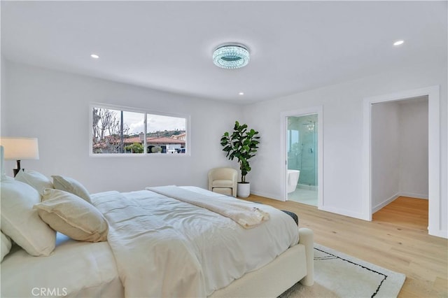 8 Clipper Rd, Rancho Palos Verdes, CA 90275 - bedroom with baseboards, recessed lighting, wood finished floors, and ensuite bathroom