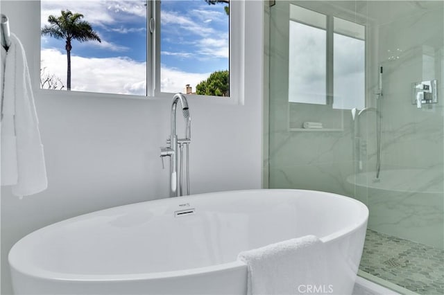 8 Clipper Rd, Rancho Palos Verdes, CA 90275 - bathroom with a soaking tub, a shower stall, a sink, and plenty of natural light