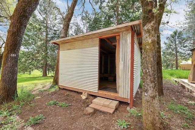 view of shed