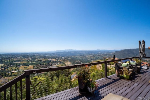 3351 Red Mountain Heights Dr, Fallbrook, CA 92028 - deck featuring a mountain view