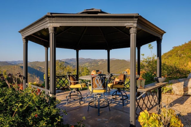 3351 Red Mountain Heights Dr, Fallbrook, CA 92028 - view of patio / terrace featuring a gazebo and a mountain view