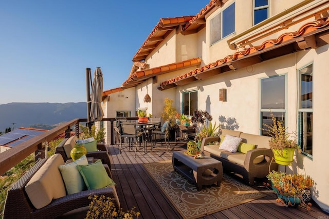3351 Red Mountain Heights Dr, Fallbrook, CA 92028 - wooden terrace featuring outdoor lounge area and outdoor dining space