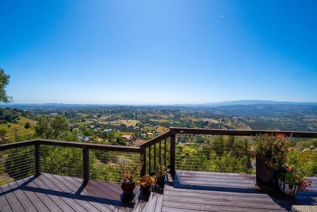 3351 Red Mountain Heights Dr, Fallbrook, CA 92028 - wooden terrace featuring a mountain view