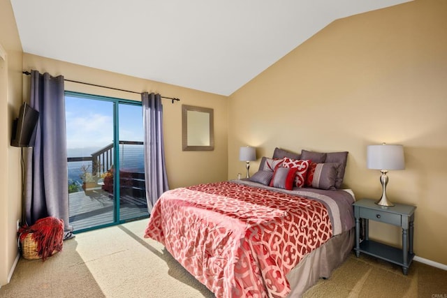 3351 Red Mountain Heights Dr, Fallbrook, CA 92028 - carpeted bedroom with access to exterior and vaulted ceiling