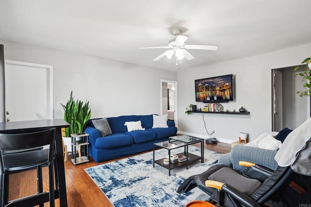 1191 Wren St, San Diego, CA 92114 - living area with a ceiling fan and wood finished floors