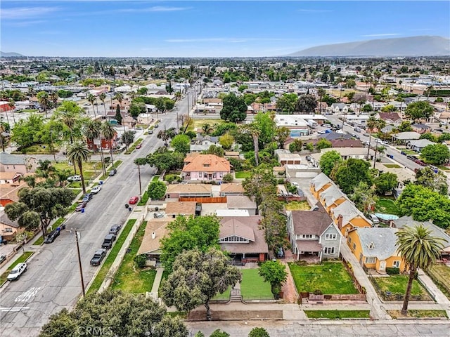 bird's eye view with a mountain view and a residential view
