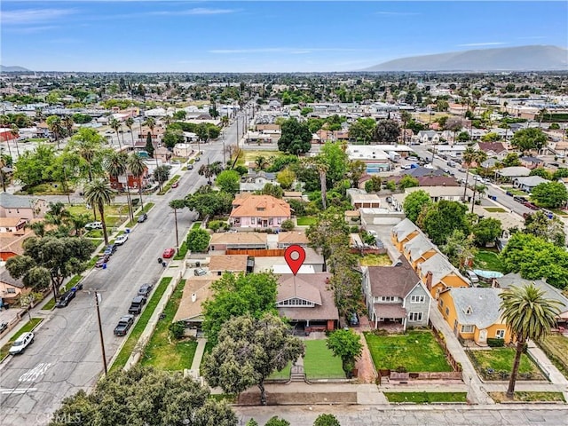 aerial view with a residential view and a mountain view