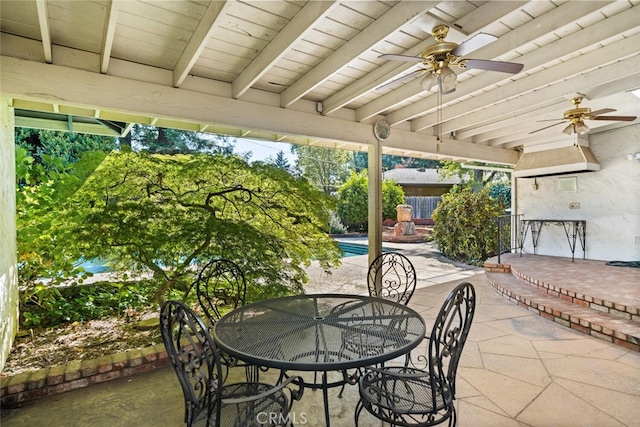 1 Piedmont Cir, Chico, CA 95926 - view of patio featuring ceiling fan and outdoor dining space