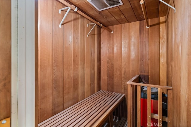 spacious closet with visible vents
