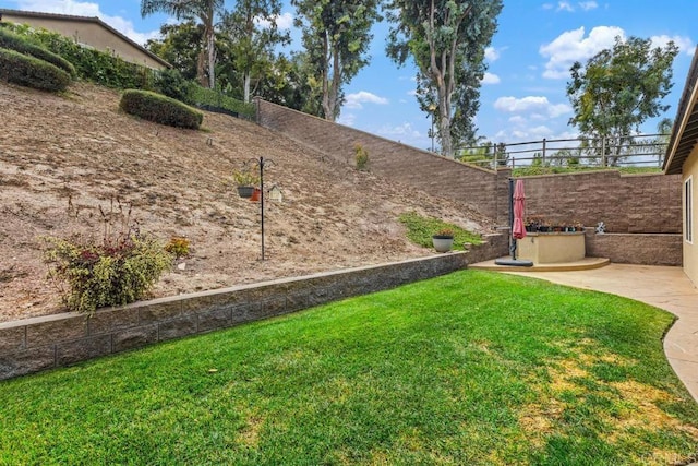 view of yard featuring fence