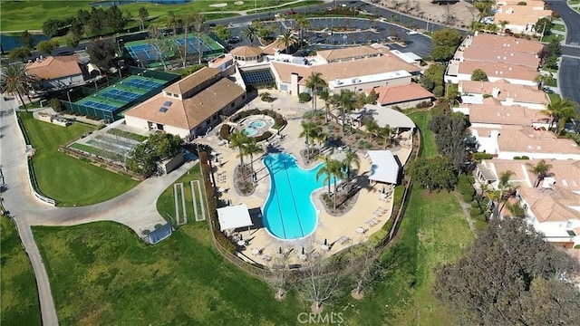 drone / aerial view featuring a residential view