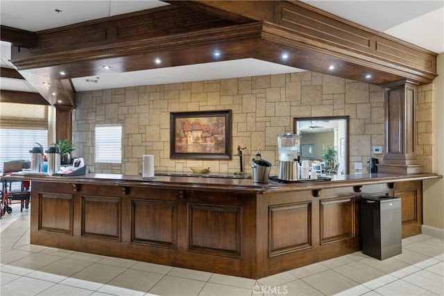 reception area with decorative columns