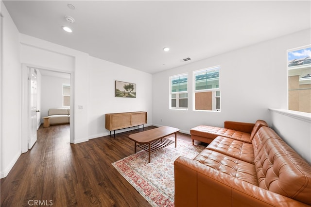 16005 Blueberry Ave, Chino, CA 91708 - living area featuring recessed lighting, visible vents, wood finished floors, and baseboards