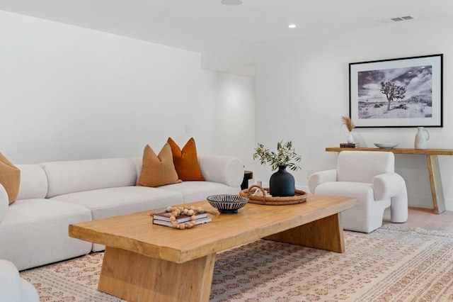 14980 Via De La Valle, Del Mar, CA 92014 - living room featuring visible vents, recessed lighting, and light wood finished floors