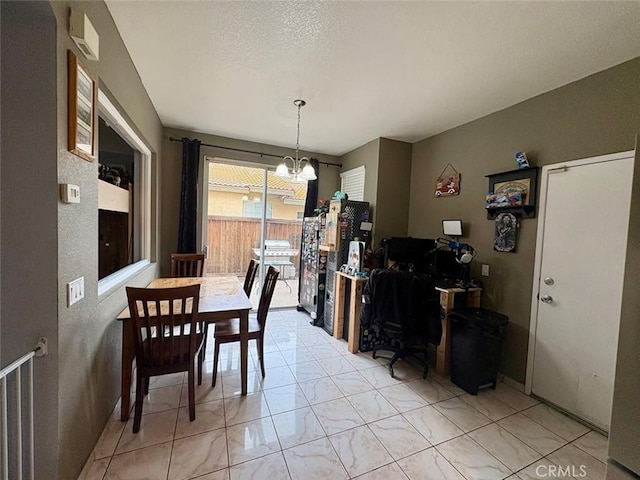 39557 Warbler Dr, Temecula, CA 92591 - dining area with a chandelier, an office area, and light marble finish flooring