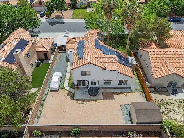 drone / aerial view with a residential view