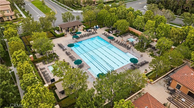 129 Pathway, Irvine, CA 92618 - drone / aerial view of a pool