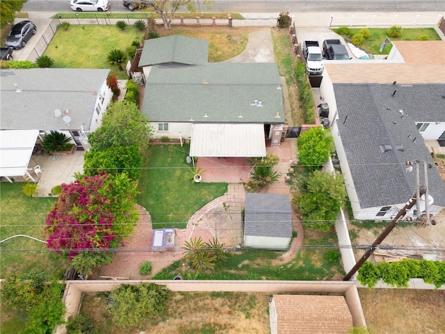 aerial view with a residential view