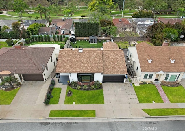 aerial view featuring a residential view