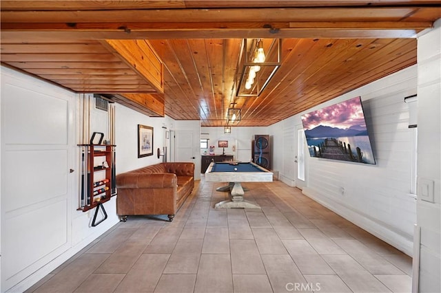 recreation room with billiards