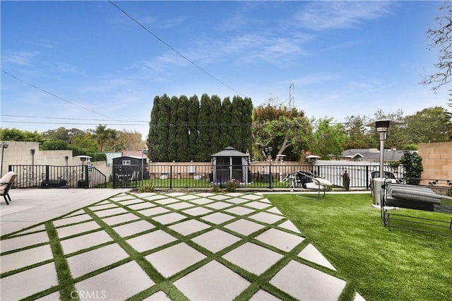 view of patio / terrace featuring fence