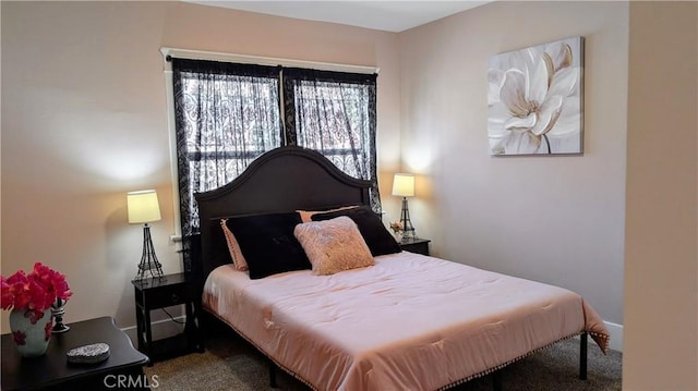 view of carpeted bedroom