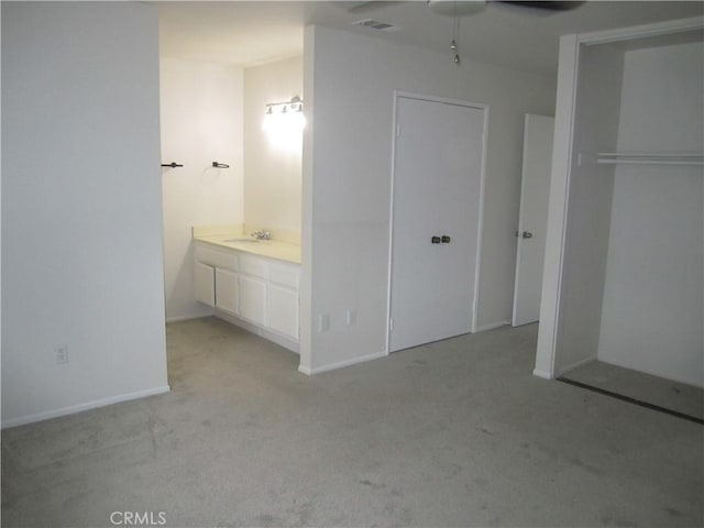 2321 S Magnolia Ave Unit 6A, Ontario, CA 91762 - interior space with ceiling fan, visible vents, baseboards, and vanity