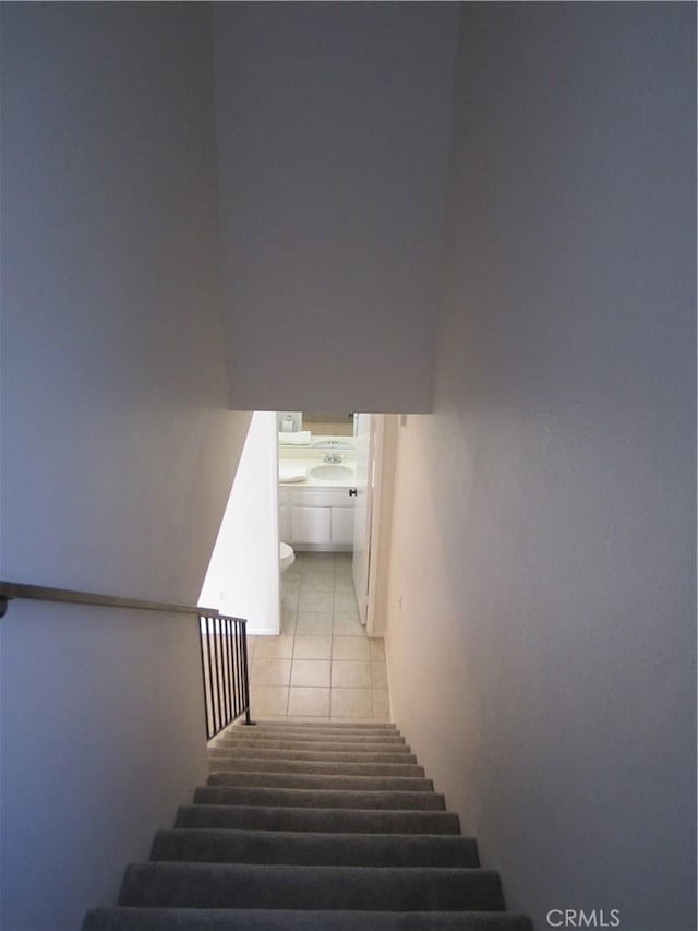 2321 S Magnolia Ave Unit 6A, Ontario, CA 91762 - staircase with tile patterned flooring