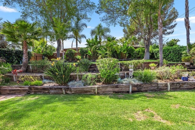 view of yard with fence