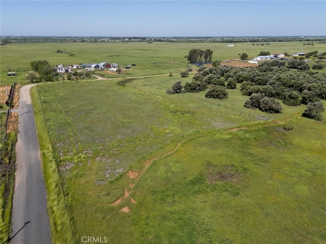 drone / aerial view with a rural view