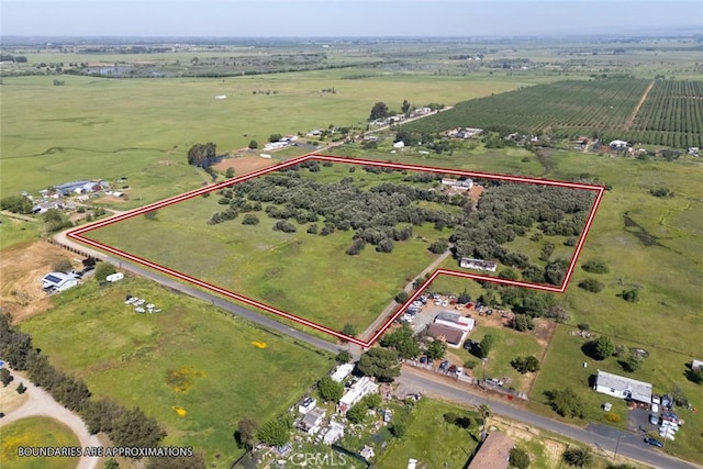 aerial view with a rural view