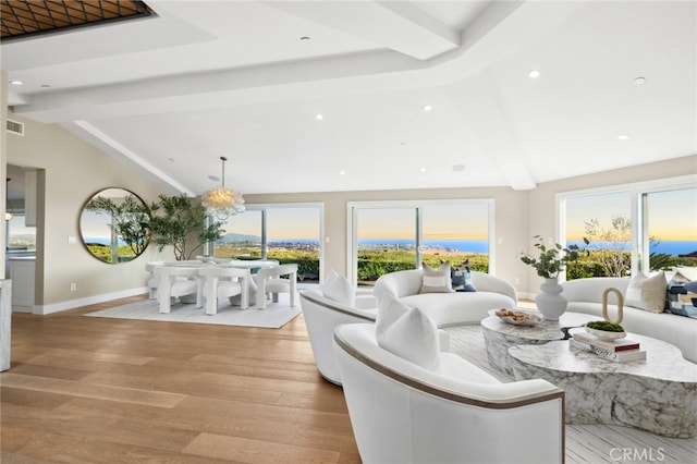 dining room with baseboards, wood finished floors, and a wealth of natural light