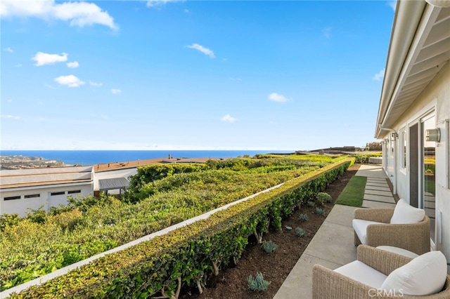 balcony with a water view