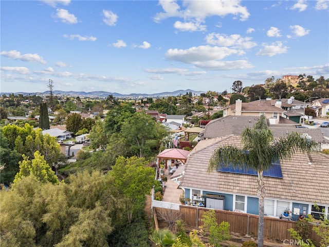 aerial view with a residential view and a mountain view