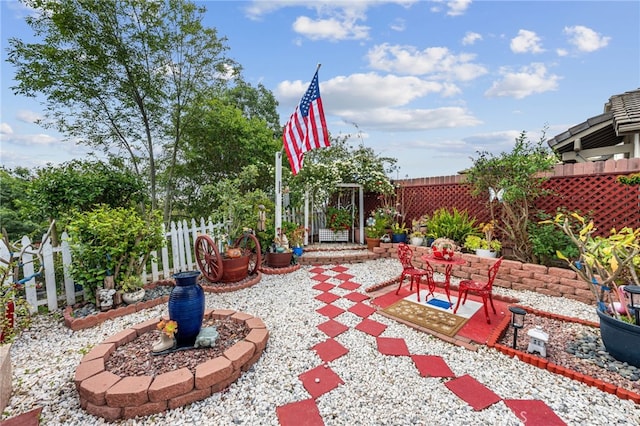 view of patio with a fenced backyard