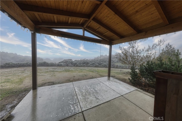 view of patio / terrace featuring a rural view
