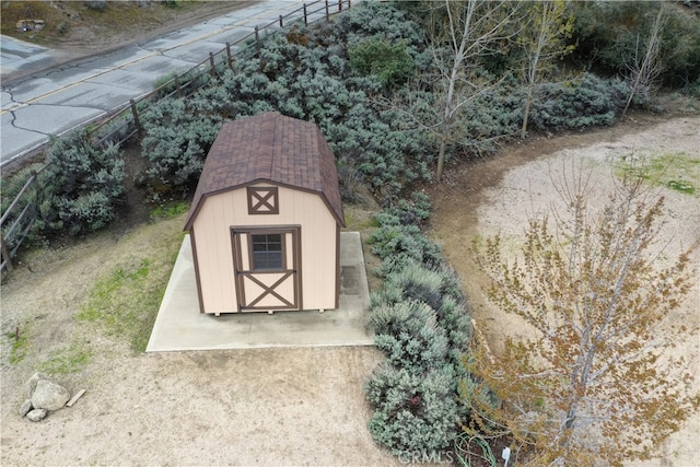 view of shed