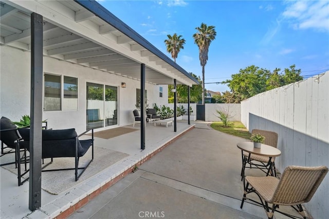 view of patio with a fenced backyard