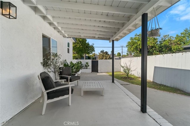 view of patio / terrace featuring a fenced backyard