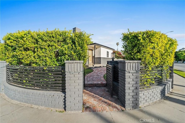 view of gate featuring fence private yard