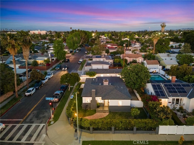 aerial view with a residential view