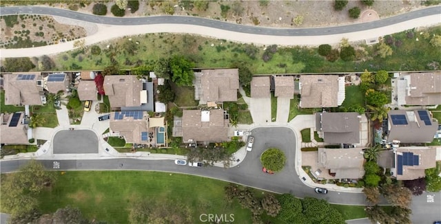 aerial view with a residential view