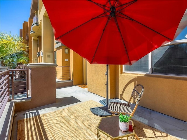 exterior space with a balcony