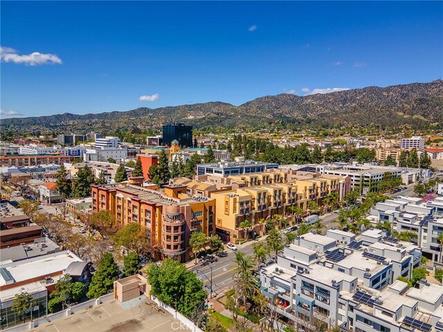 aerial view with a mountain view