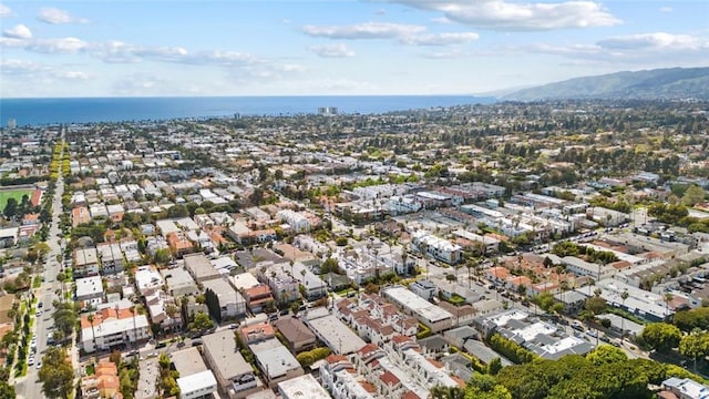 aerial view with a water and mountain view