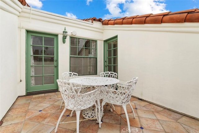 view of patio with outdoor dining area