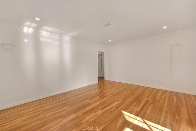 3442 Delta Ave, Rosemead, CA 91770 - empty room with ornamental molding, recessed lighting, and light wood-style flooring