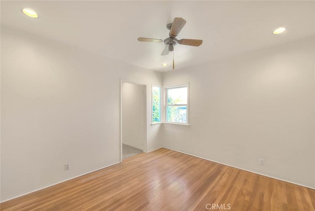 3442 Delta Ave, Rosemead, CA 91770 - unfurnished room featuring recessed lighting, light wood-type flooring, and a ceiling fan