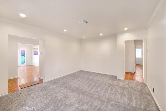 3442 Delta Ave, Rosemead, CA 91770 - spare room with ornamental molding, carpet flooring, and recessed lighting